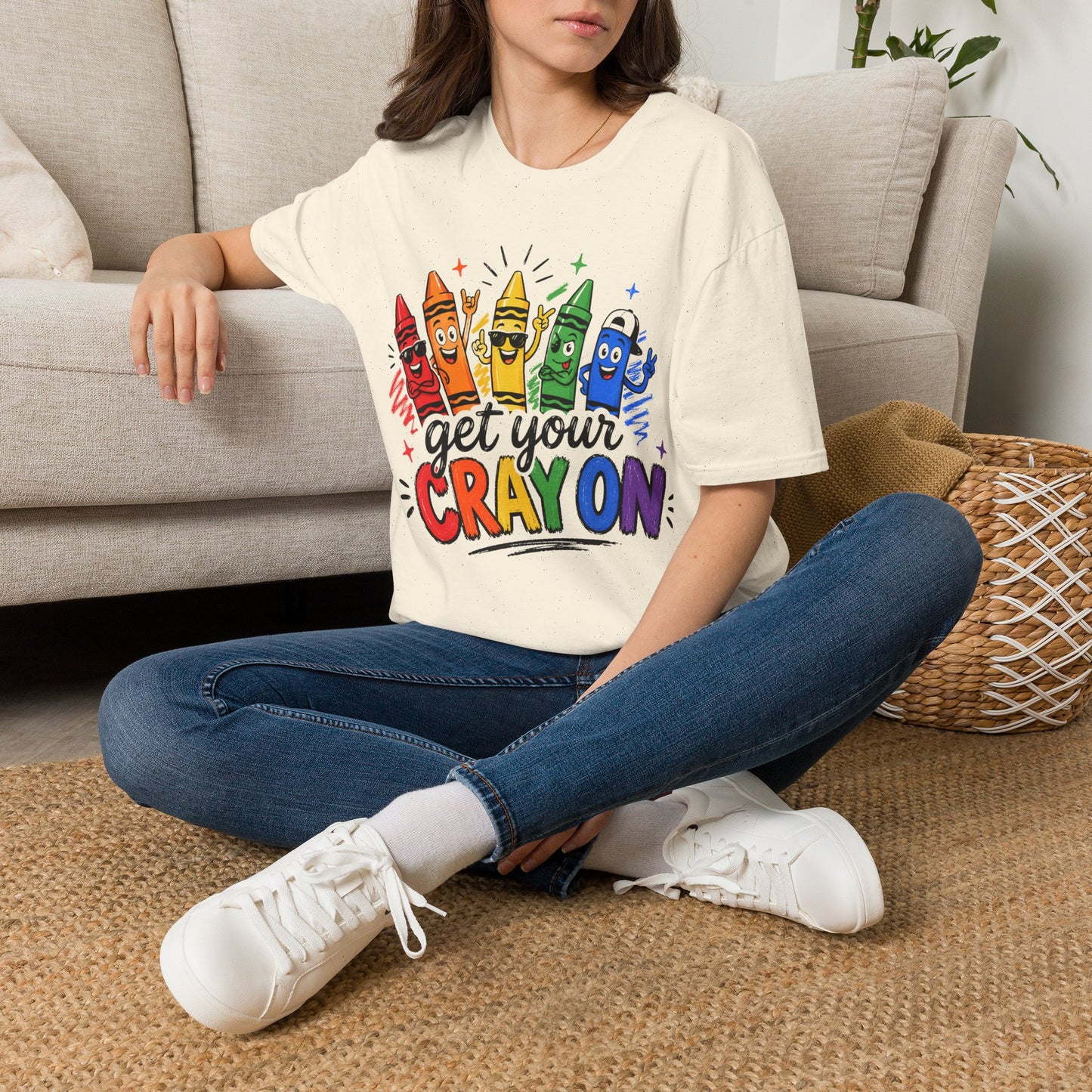 Get Your Crayon On T-Shirt — Colorful Kids & Teacher Graphic Tee