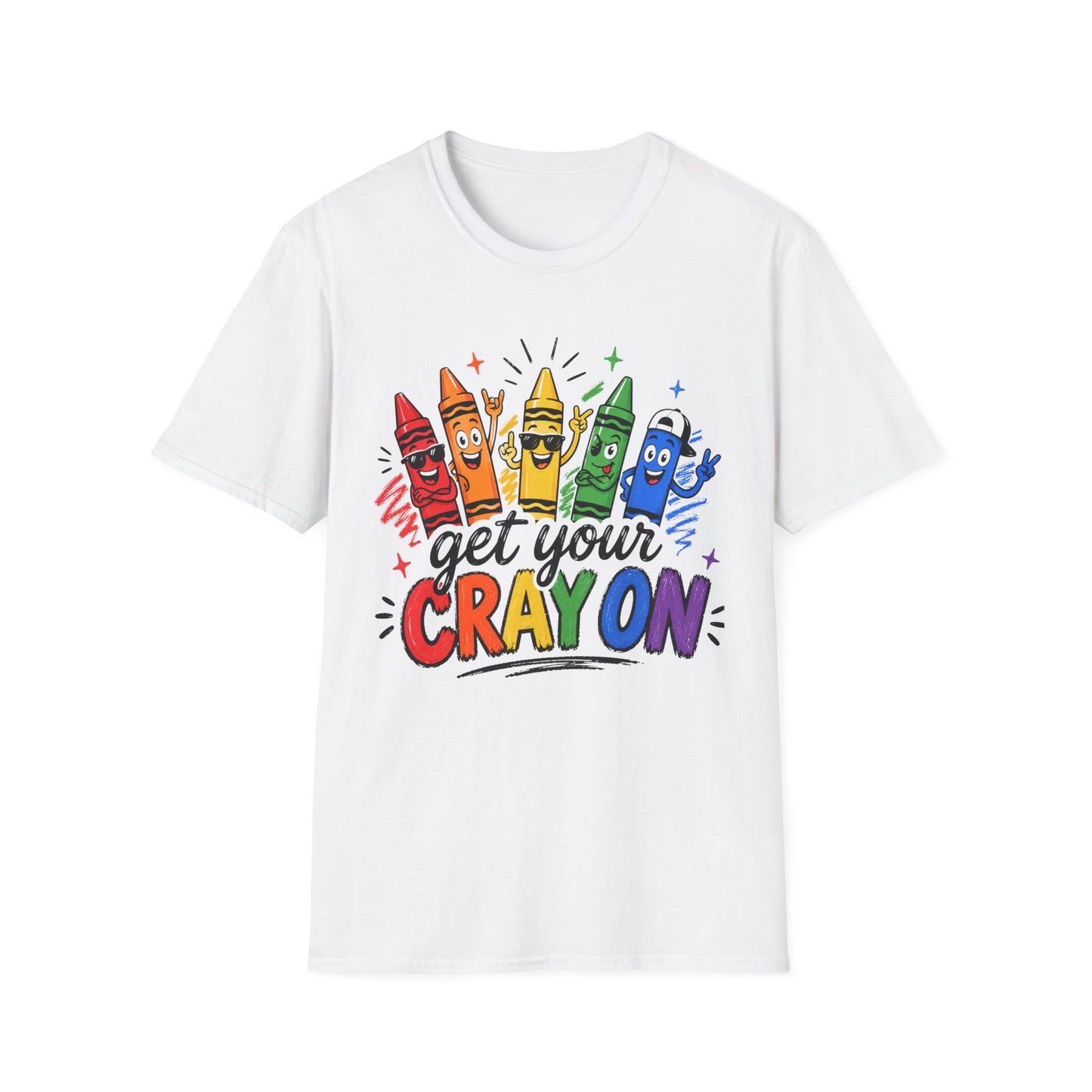 Get Your Crayon On T-Shirt — Colorful Kids & Teacher Graphic Tee