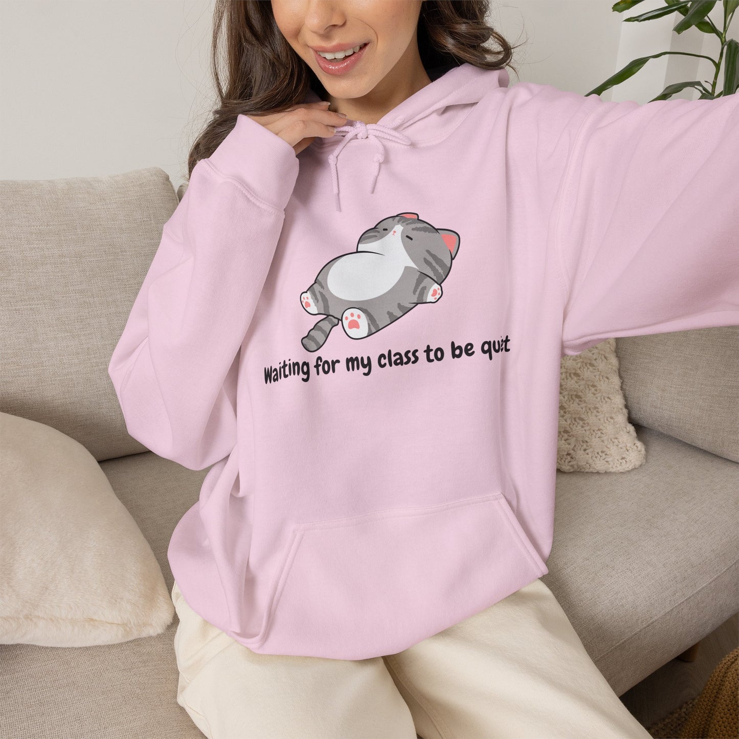Waiting for my class comfy sweater – "Waiting for my class to be quiet" Cozy TeacherSweatshirt