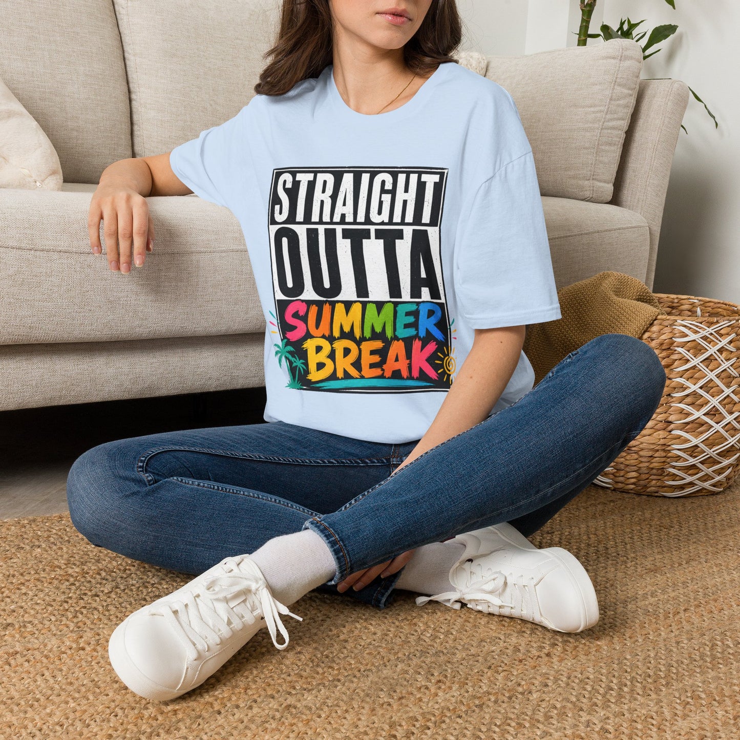 T-Shirt — "Straight Outta Summer Break" Graphic Tee