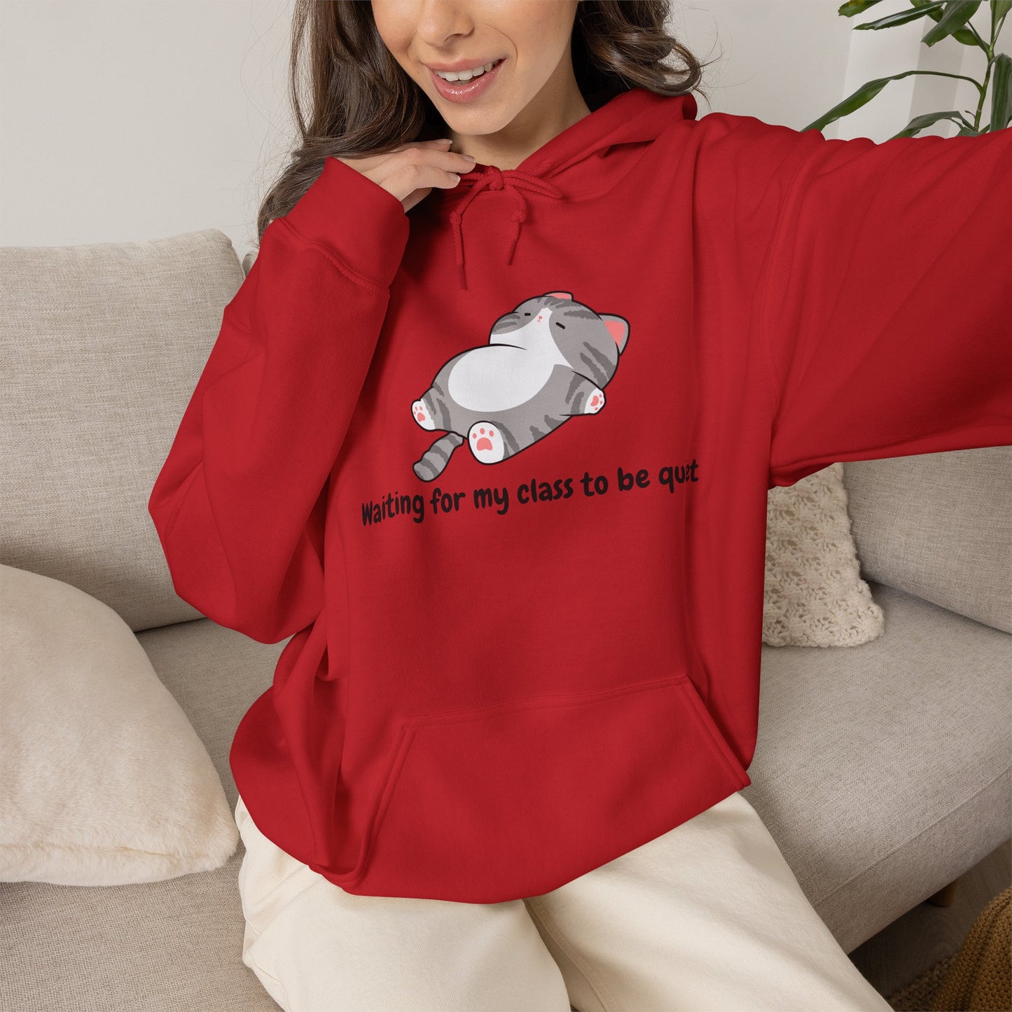 Waiting for my class comfy sweater – "Waiting for my class to be quiet" Cozy TeacherSweatshirt