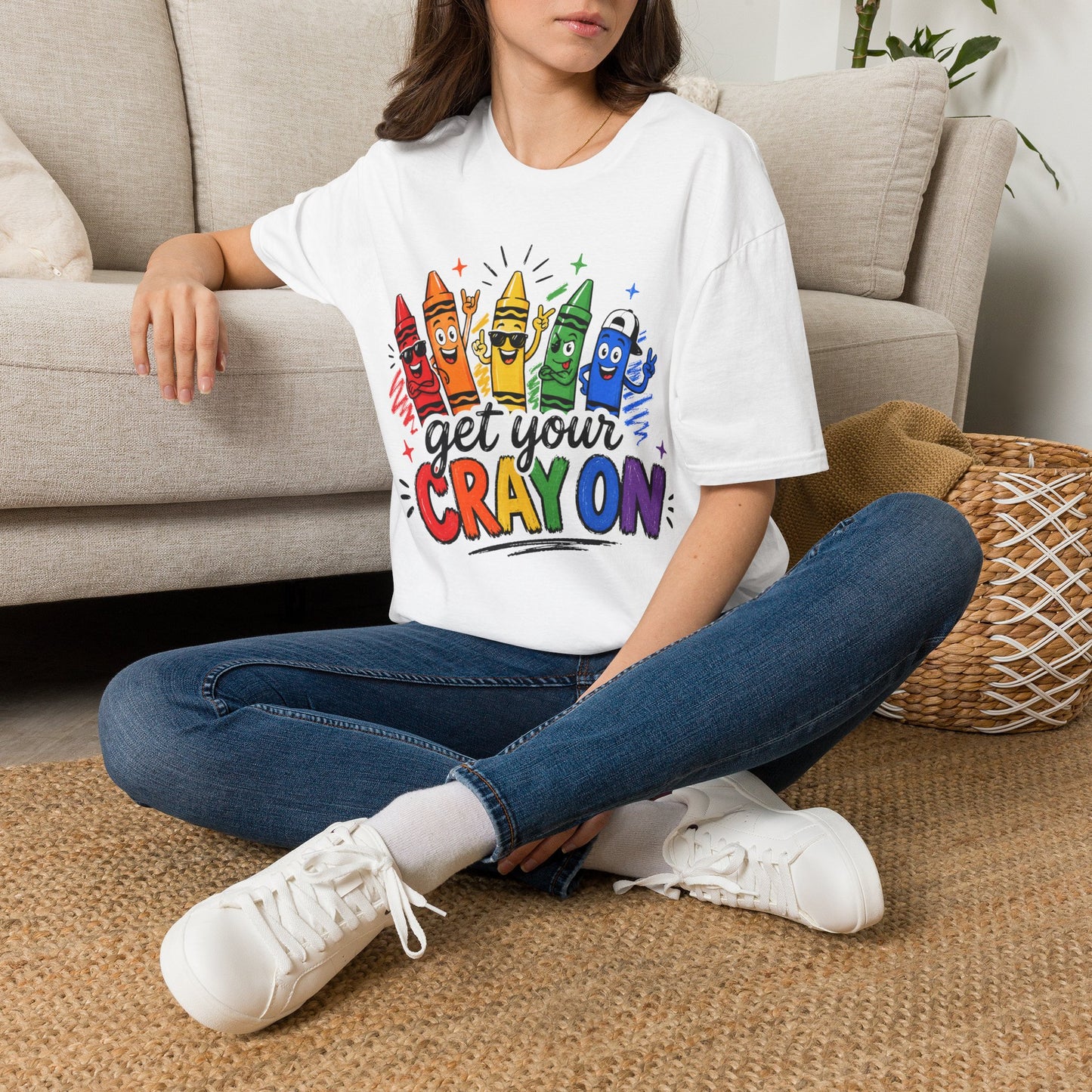 Get Your Crayon On T-Shirt — Colorful Kids & Teacher Graphic Tee