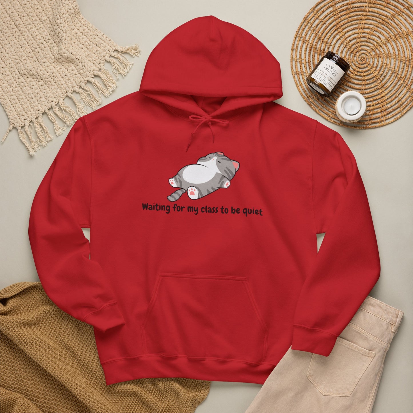 Waiting for my class comfy sweater – "Waiting for my class to be quiet" Cozy TeacherSweatshirt