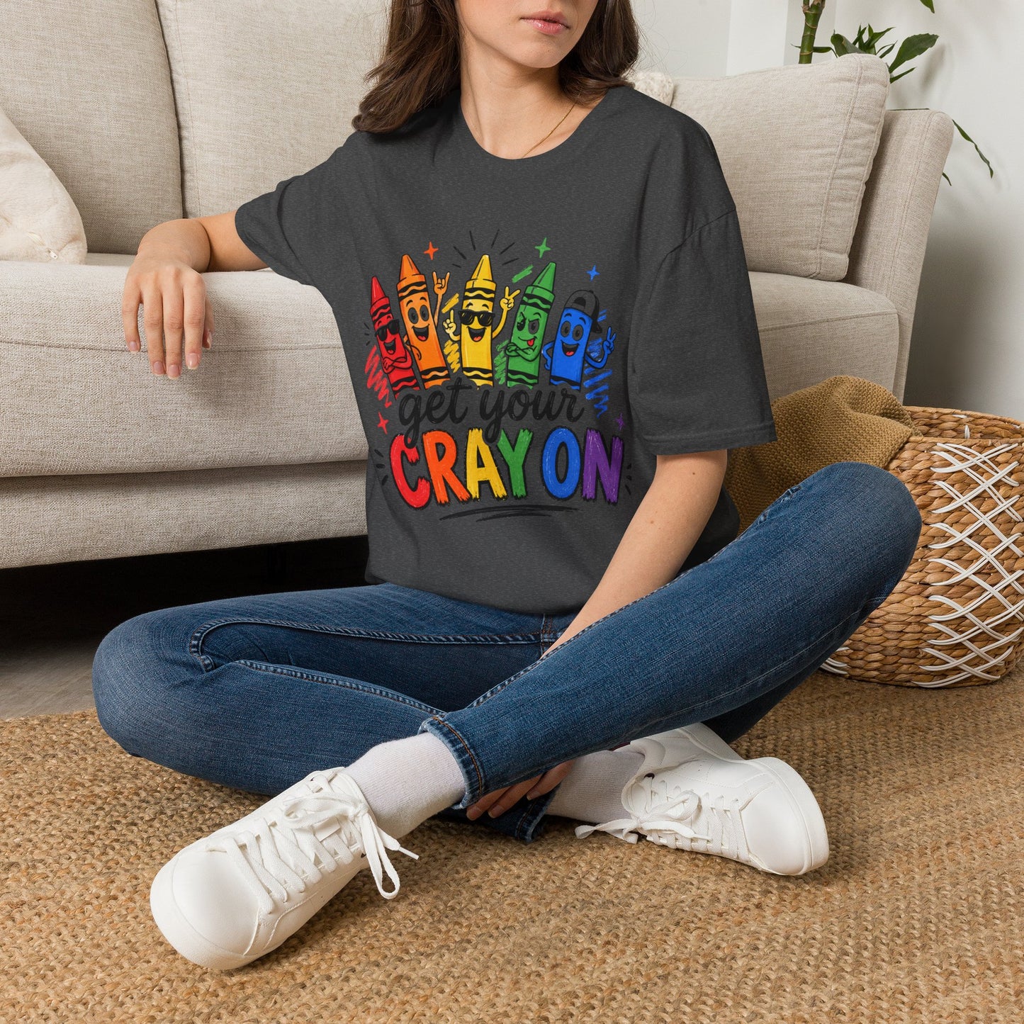 Get Your Crayon On T-Shirt — Colorful Kids & Teacher Graphic Tee