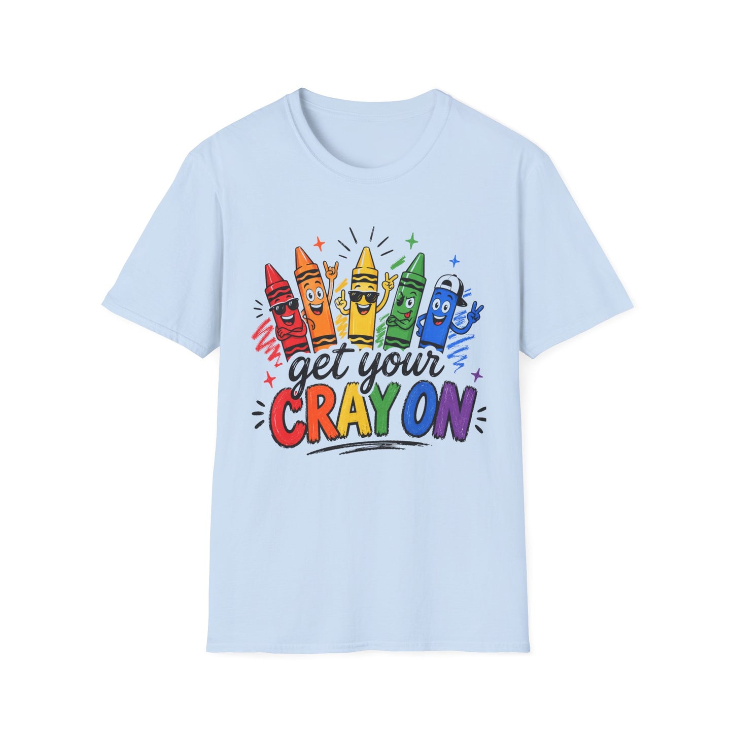 Get Your Crayon On T-Shirt — Colorful Kids & Teacher Graphic Tee