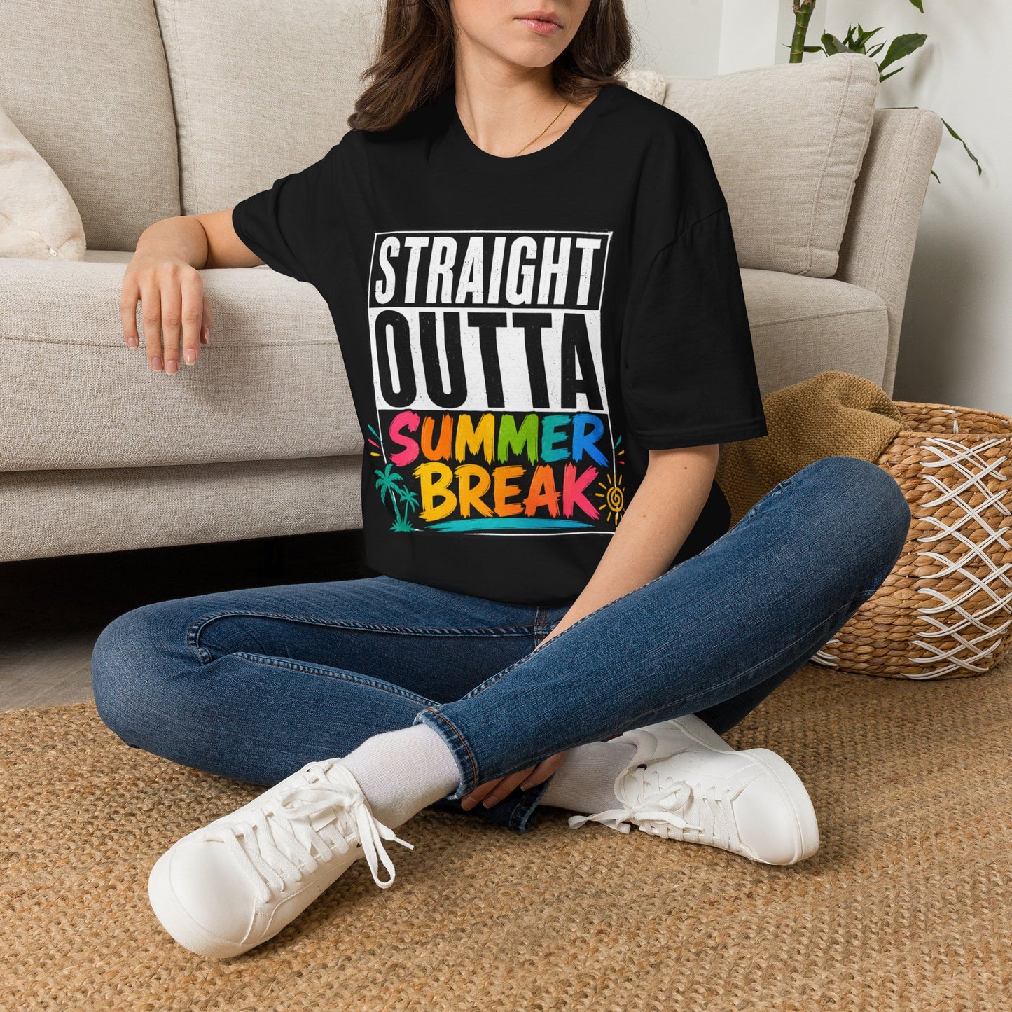T-Shirt — "Straight Outta Summer Break" Graphic Tee