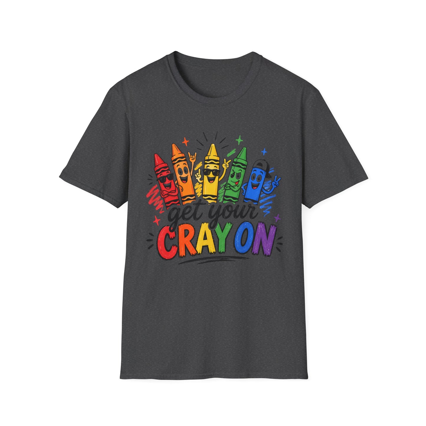 Get Your Crayon On T-Shirt — Colorful Kids & Teacher Graphic Tee