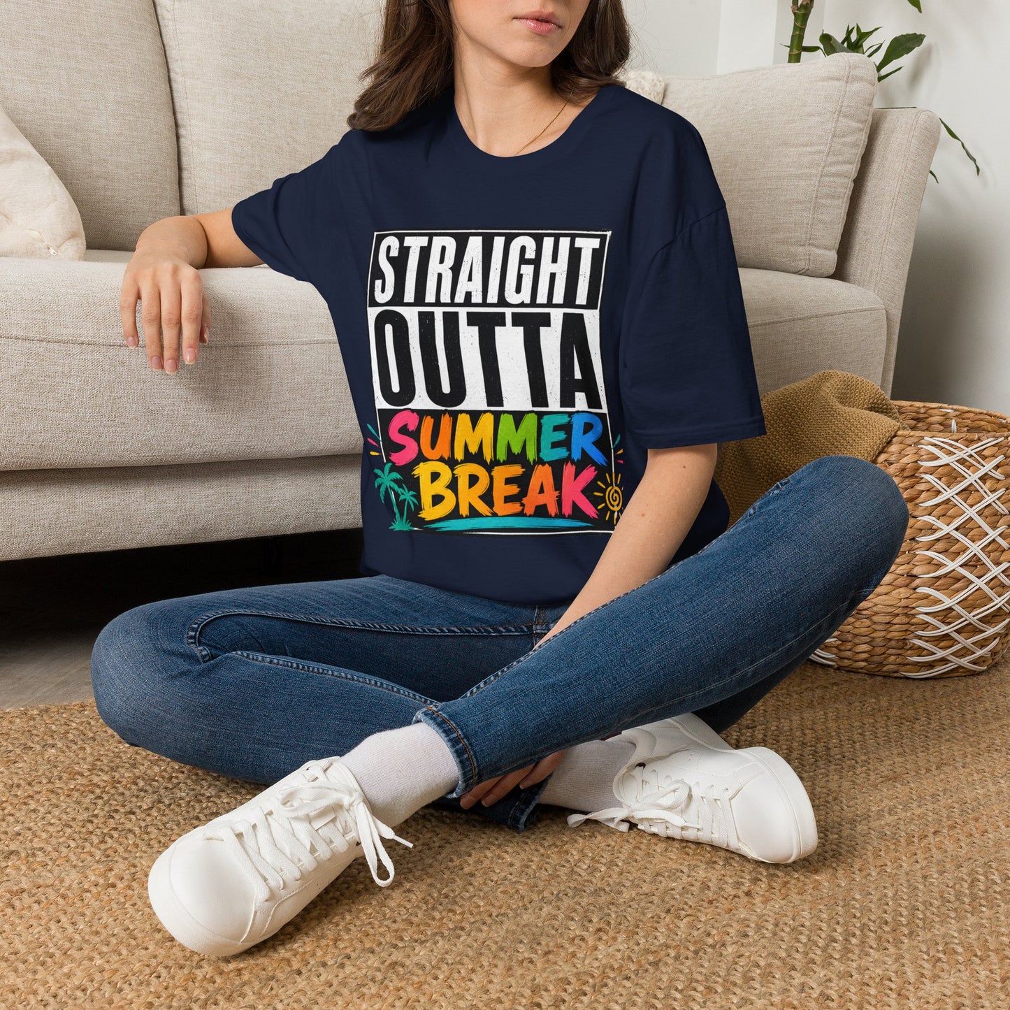 T-Shirt — "Straight Outta Summer Break" Graphic Tee