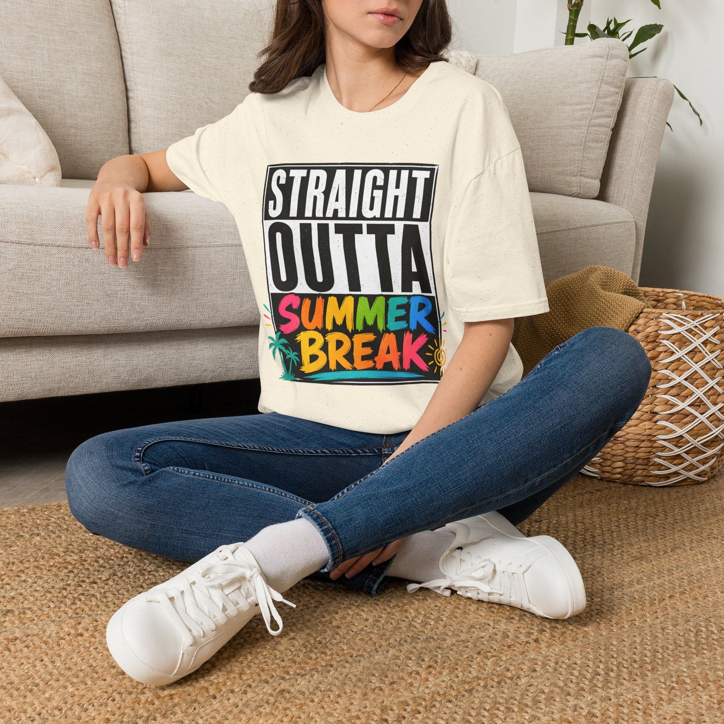 T-Shirt — "Straight Outta Summer Break" Graphic Tee