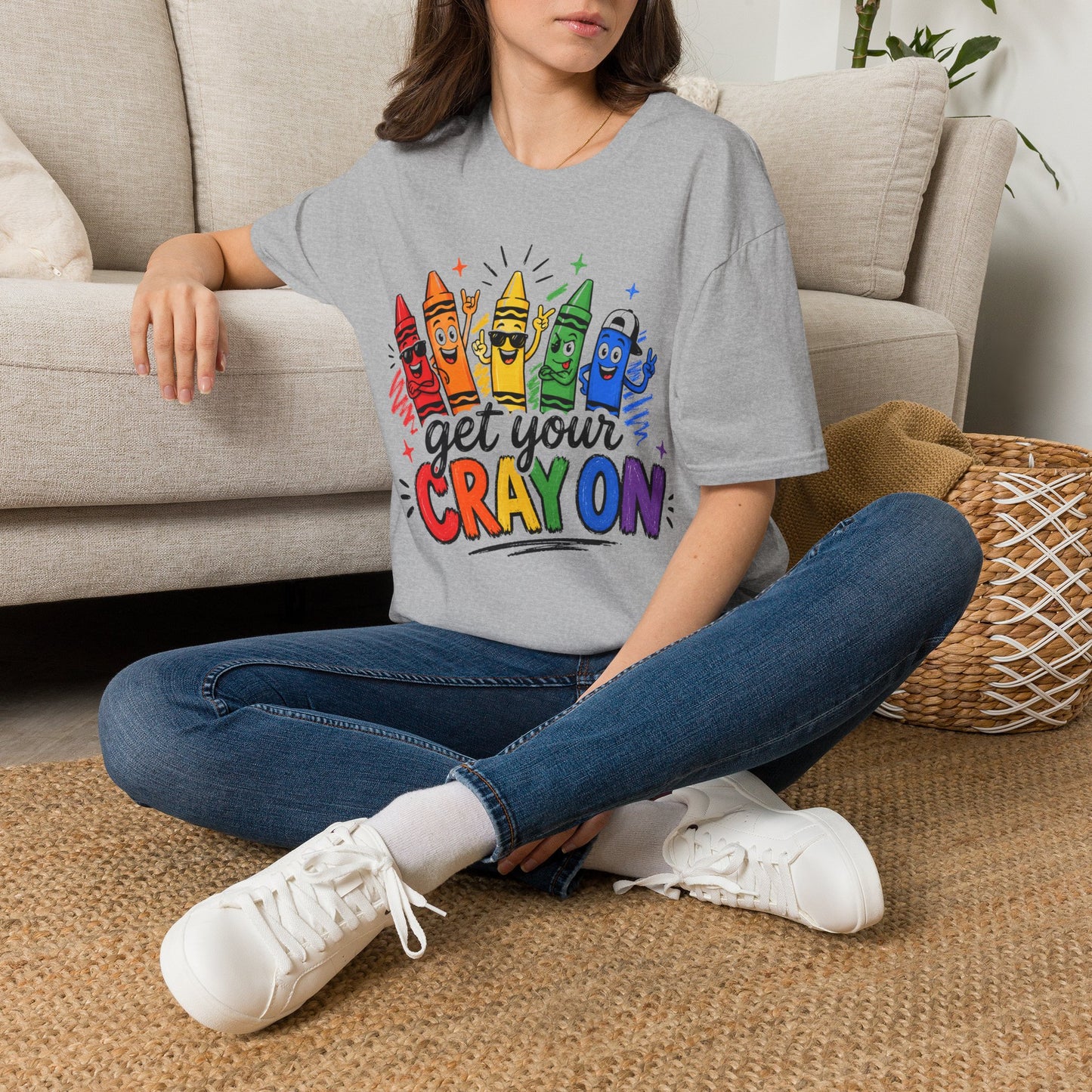 Get Your Crayon On T-Shirt — Colorful Kids & Teacher Graphic Tee
